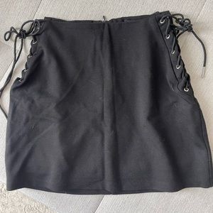 Corset side black mini skirt